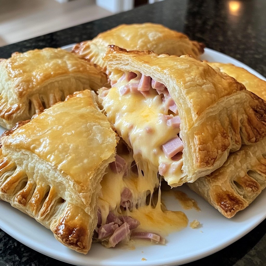 Ham and Cheese Puff Pastry Pockets