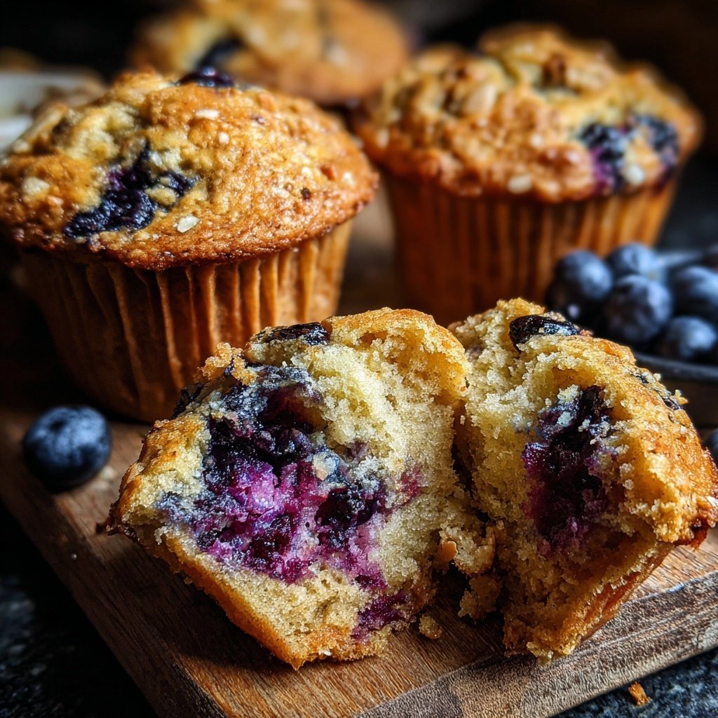 Blueberry Oat Yogurt Muffins