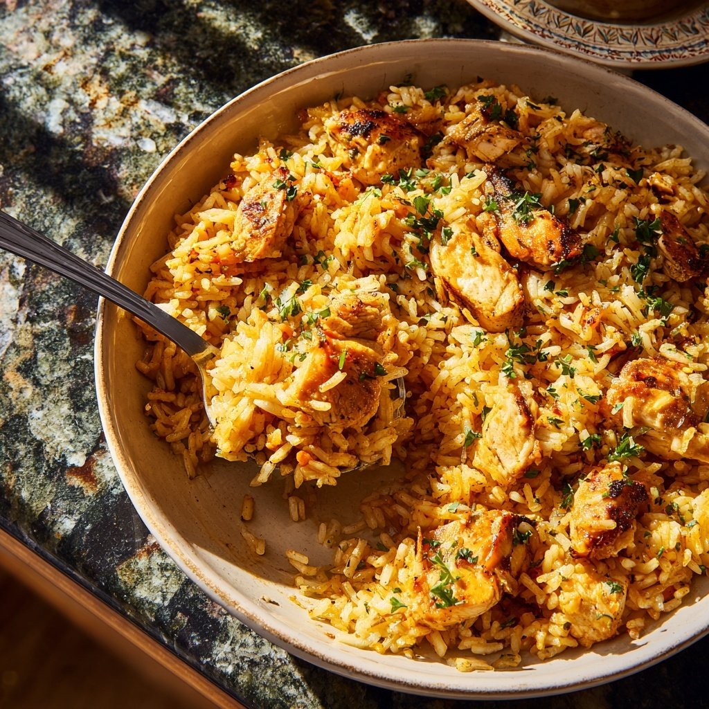 One Pot Chicken And Rice With Garlic
