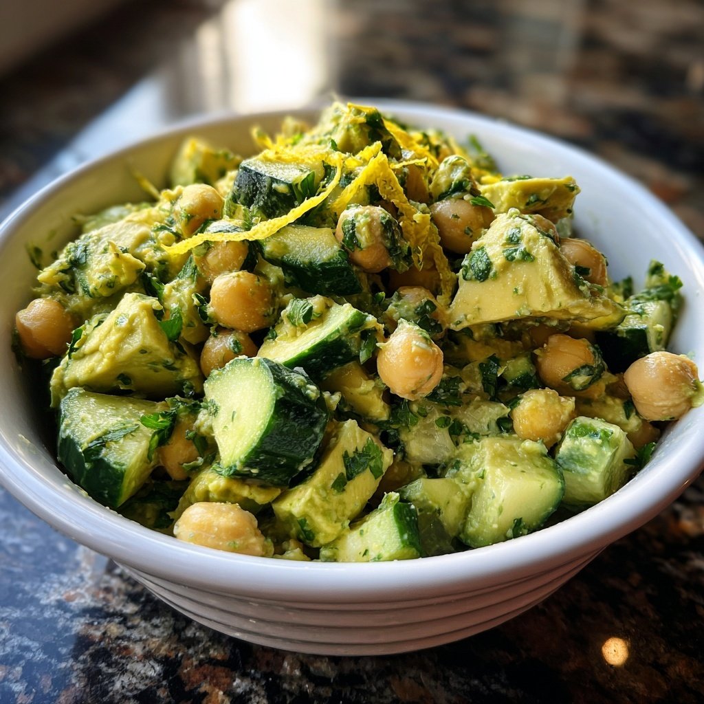 Healthy & Light Avocado Chickpea Salad