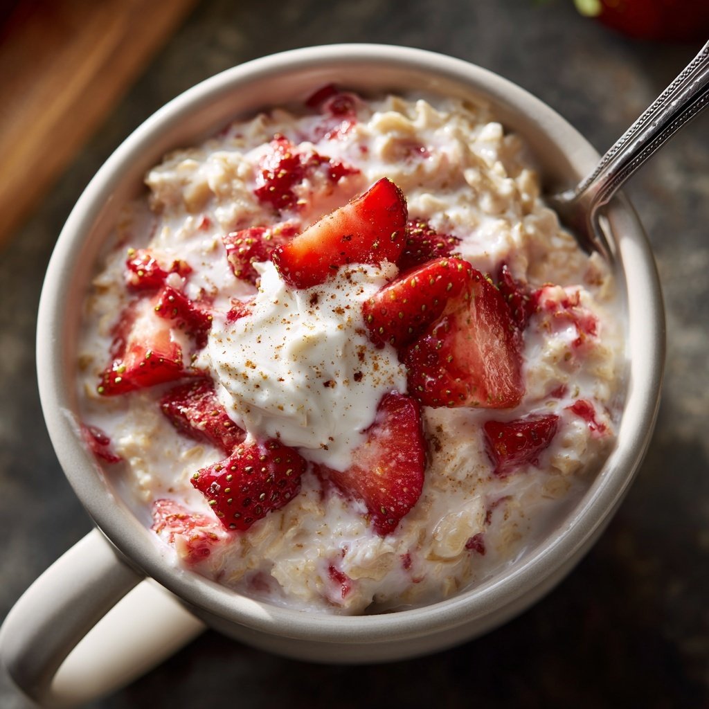 Overnight Oats With Strawberries And Cream